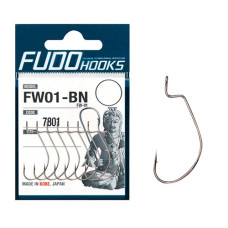 Офсетний гачок Fudo Worm FW-01 Black 3 (10 шт.) (FHBN78013)