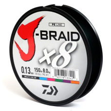 Шнур Daiwa J-Braid X8 150m Multi Color 8.0kg 0.13mm #1.0 (12755-013)