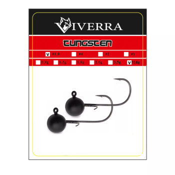 Джигголівка вольфрам Viverra 10,6g #1/0 Black (2шт) (38TBJ10)