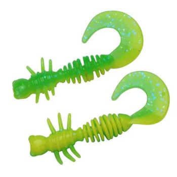 Cилікон Berkley PowerBait Power Curly 55mm 10pcs #Sprng Grn/Snsne Ylw (1621141)