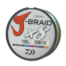 Шнур Daiwa J-Braid X8 150m Multi Color 9.0 kg 0.16mm #1.2 (12755-016)