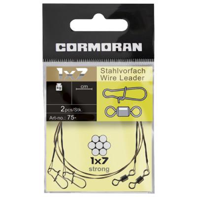 Поводок стальной Cormoran 1x7 Wire leader 30cm 6kg 2pcs (75-24060)