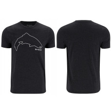 Футболка Simms Trout Outline T-Shirt Dark Gunmetal Heather L (13519-1293-40)