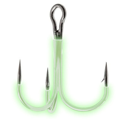 Трійник Fladen люмінесцентний Treble hooks luminous 5pcs size 8/0 (14-0180)