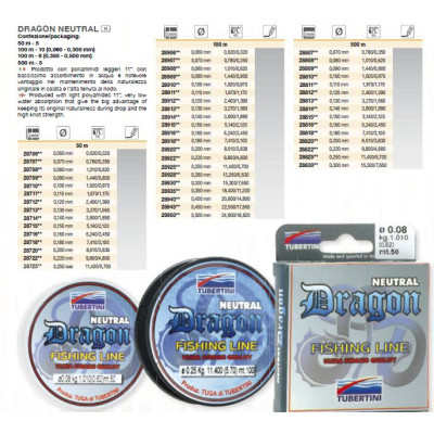 Жилка Tubertini Dragon Neutral 50m 0.62kg 0.06mm (28706)
