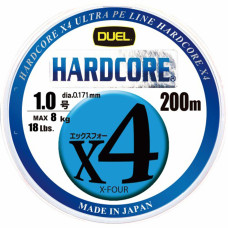Шнур Duel Hardcore X4 200m 5Color Yellow Marking 8kg 0.171mm #1.0 (H3247N-5CBL)