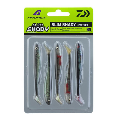 Силiкон Daiwa Prorex Real Slim Shady Live Set 75mm 3.3g 5pcs #Live Set (15100-615)