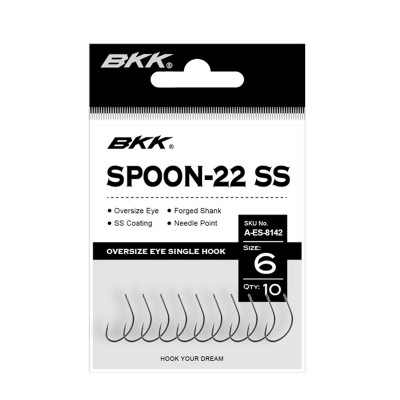 Гачок BKK для блешень Spoon-22SS #1/0 (A-ES-8148)