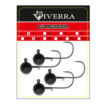 Джигголівка вольфрам Viverra 1,3g #6 Black (4шт) (364TBJ06)