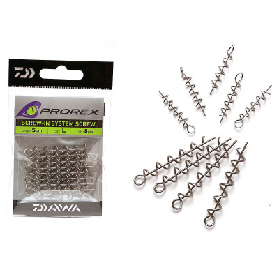Штопор для силікону Daiwa Prorex Screw-In Screw L 50mm 8pcs (15411-005)