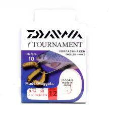 Гачки с повідцем Daiwa Tournament Maggots Red №12 0.14mm 50cm 10pcs (14463-012)