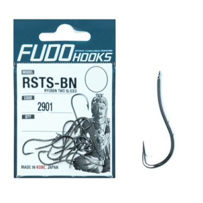 Гачки Fudo Ryuusen Two Sliced Black 2/0 (5 шт.) (FHBN29012/0)