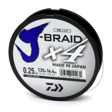 Шнур Daiwa J-Braid X4E 135m Dark Green 14.4kg 0.25mm #3.0 (12741-025)