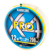 Шнур Duel Hardcore X4 PRO 200m 0.19mm 9.0kg #1.2 (H3868-Y)