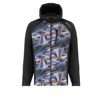 Куртка Viverra Softshell Infinity Hoody Black Camo Orange XXL (РБ-2239061)