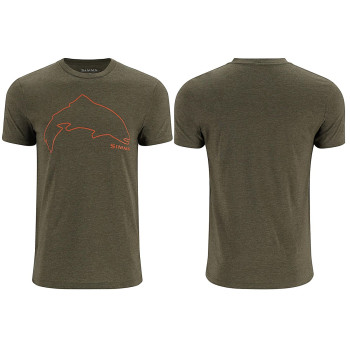 Футболка Simms Trout Outline T-Shirt Loden Heather S (13519-1274-20)
