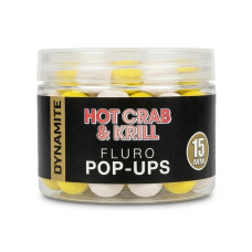 Бойли Dynamite Baits Hot Crab & Krill Fluro Pop-Ups 15mm (DY1638)
