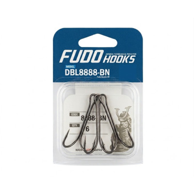 Двійник Fudo Long Double 88 Hook Black 1/0 10 шт. (FHBN88881/0/10)