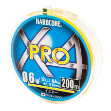 Шнур Duel Hardcore X4 PRO 200m Yellow 5.4kg 0.13mm #0.6 (H3865-Y)