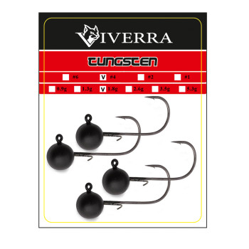 Джигголівка вольфрам Viverra 1,8g #4 Black (4шт) (116TBJ04)