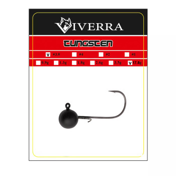 Джигголівка вольфрам Viverra 17,8g #3/0 Black (1шт) (58TBJ30)