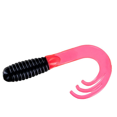 Силікон Big Bite Baits Triple Tip Grub 2" 10pc #Black Firetail (2317478)