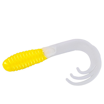 Силікон Big Bite Baits Triple Tip Grub 2" 10pc #Yellow/White (2317498)