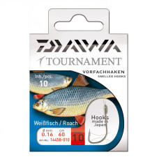Гачок с повідцем Daiwa Tournament Roach Silver №10 0.16mm 60cm 10pcs (14458-010)
