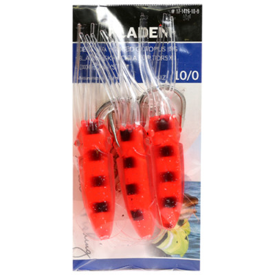 Морской монтаж Fladen Wiged Octopus Red/Black 3-hooks 10/0 (17-1416-10-0)