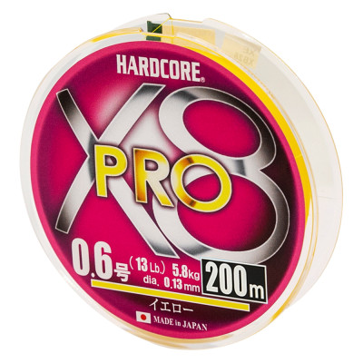 Шнур Duel Hardcore X8 PRO 200m Yellow 5.8kg 0.13mm #0.6 (H3882-Y)