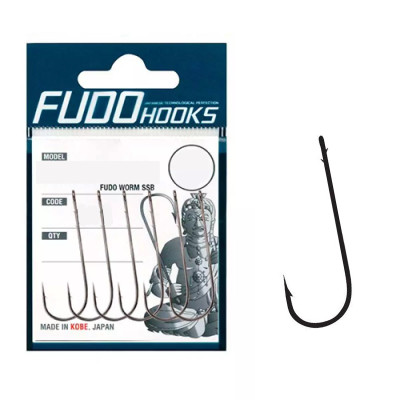 Гачки Fudo Worm SSB 2 Black 1/0 (5 шт.) (FHBN61111/0)
